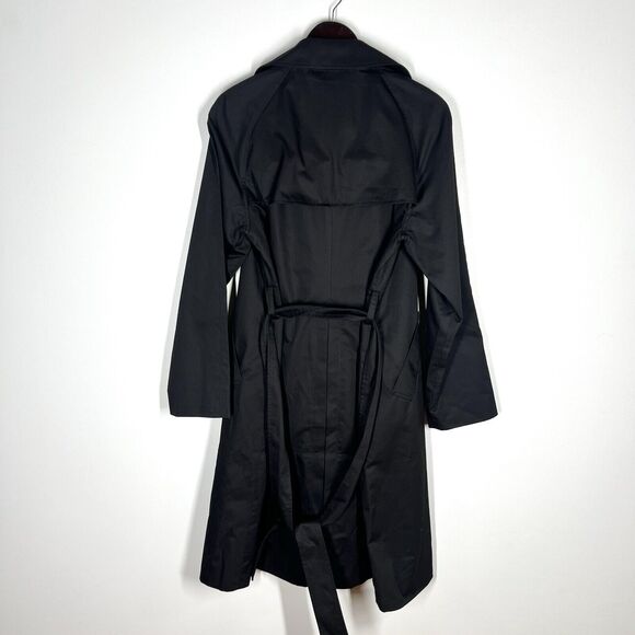NEW Everlane The Modern Trench Belt Coat Black Sz L 100% Cotton - Picture 5 of 10